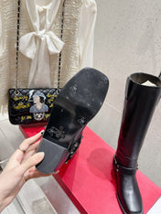 VALENTINO 25S KNEE-HIGH BOOTS IN BLACK CALFSKIN STYLE 1