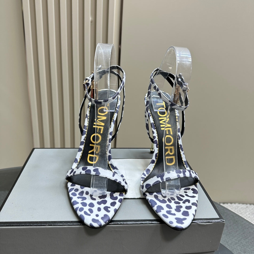 PADLOCK POINTY SANDAL 10 CM IN WHITE MIX ROYAL PURPLE CALFSKIN