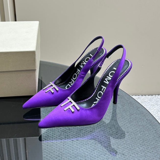 ANGELINA 10 CM SLINGBACK IN ROYAL PURPLE CALFSKIN