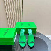 HIGH MULE 95 MM IN EMERALD GREEN CALFSKIN