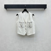 CHANEL SLEEVELESS BUTTONED BLAZER 274758