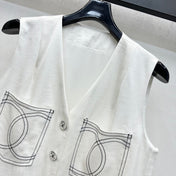 CHANEL SLEEVELESS BUTTONED BLAZER 274758