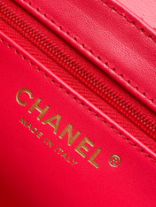 CHANEL 25S MINI KELLY BAG 19 IN RED LAMBSKIN WITH GOLD HARDWARE