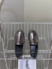 YSL 25S SAINT LAURENT LOAFERS IN DUSTY PLUM CALFSKIN