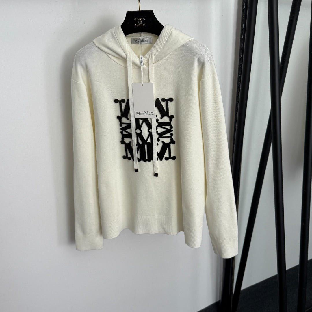 MAX MARA 25S HOODED LONG-SLEEVE KNIT SWEATSHIR 048