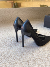 NORMA PUMPS IN BLACK MESH ATTACHED CRYSTALS