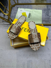 FF 5 Brown Grey Canvas Slide