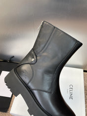 CELINE 26S ANKLE BOOTS 45 MM IN BLACK CALFSKIN