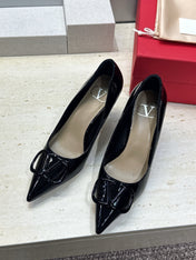 VALENTINO 26S HIGH HEELS 80 MM IN BLACK PATENT CALFSKIN