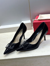 VALENTINO 26S HIGH HEELS 80 MM IN BLACK PATENT CALFSKIN