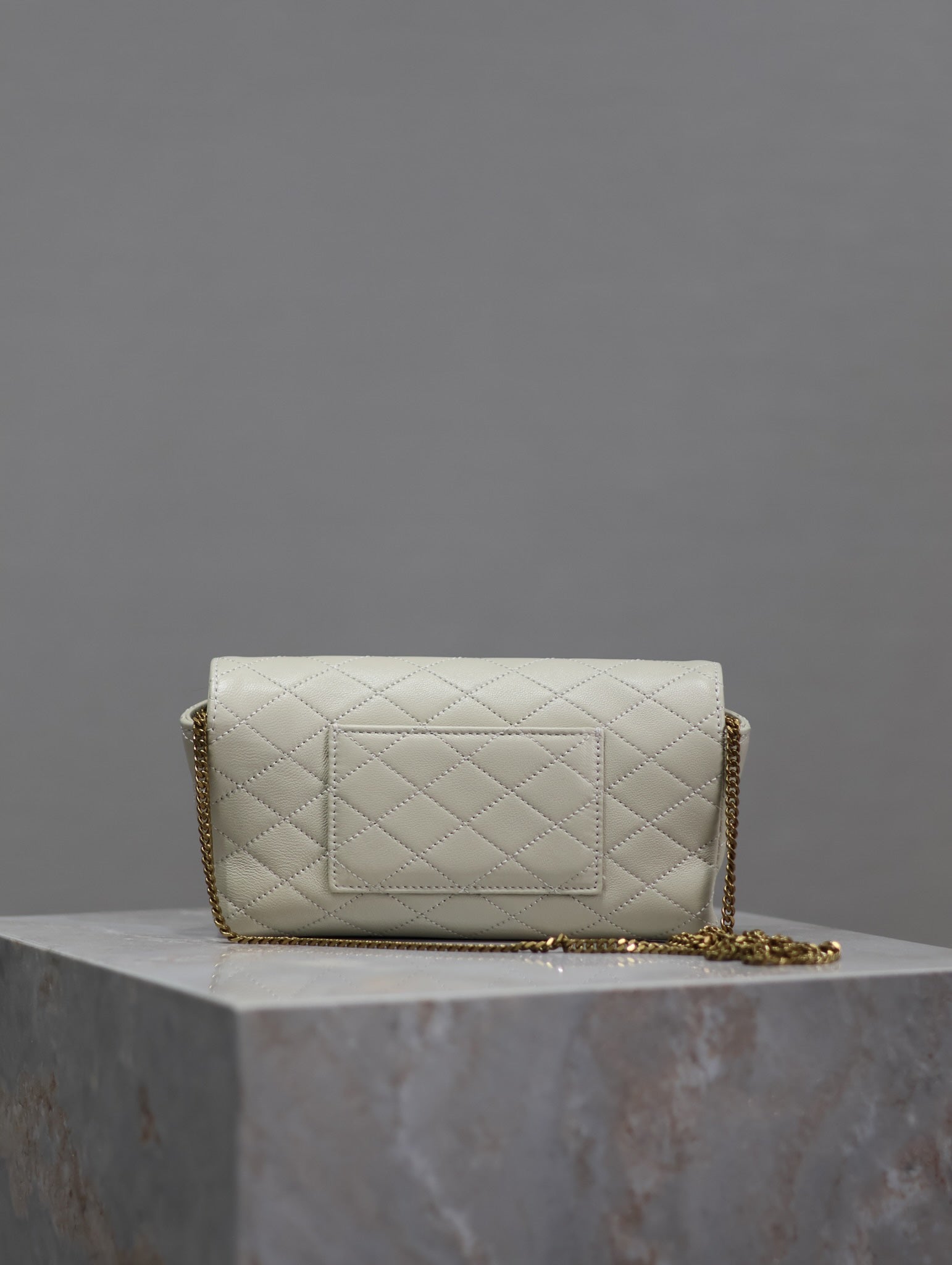 YSL 25S SAINT LAURENT GABY 19 IN BLANC VINTAGE QUILTED CALFSKIN GOLD HARDWARE