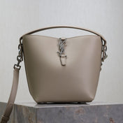 YSL 25S LE 37 BAG 20 IN DUSTY GRAY CALFSKIN SILVER HARDWARE