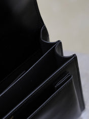 YSL 25S SUNSET BAG 22 IN BLACK CALFSKIN AND SUEDE GOLD HARDWARE