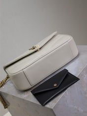 LOULOU SMALL 24 IN WHITE SHEEPSKIN GOLD HARDWARE