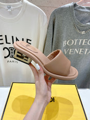 FENDI BAGUETTE MEDIUM-HEEL SANDALS 45 MM IN DESERT SAND CALFSKIN