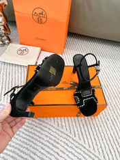 HIGH SANDAL 8.5 CM IN BLACK SUEDE