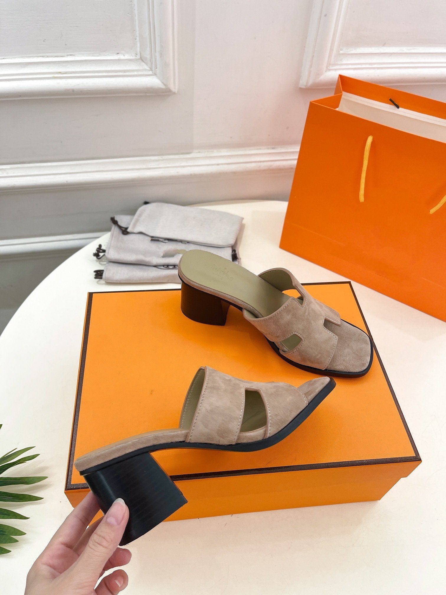 HELIA 60 SANDAL LIGHT BROWN SUEDE