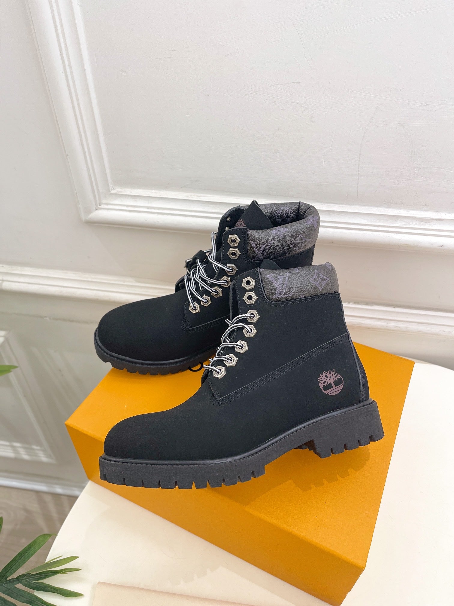 LV X TIMBERLAND MARTIN BOOT IN BLACK SUEDE
