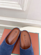 LP 25S MULES IN NAVY BLUE SUEDE