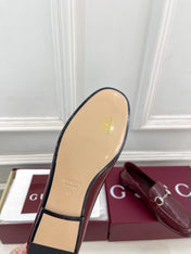 GUCCI 26S LOAFERS MM IN DARK RED CALFSKIN WITH SILVER HARDWARE