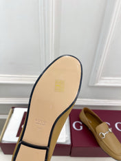 GUCCI 26S LOAFERS MM IN BEIGE BROWN CALFSKIN WITH SILVER HARDWARE