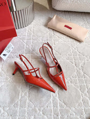 2 Rockstud Slingback 65mm Shiny Red