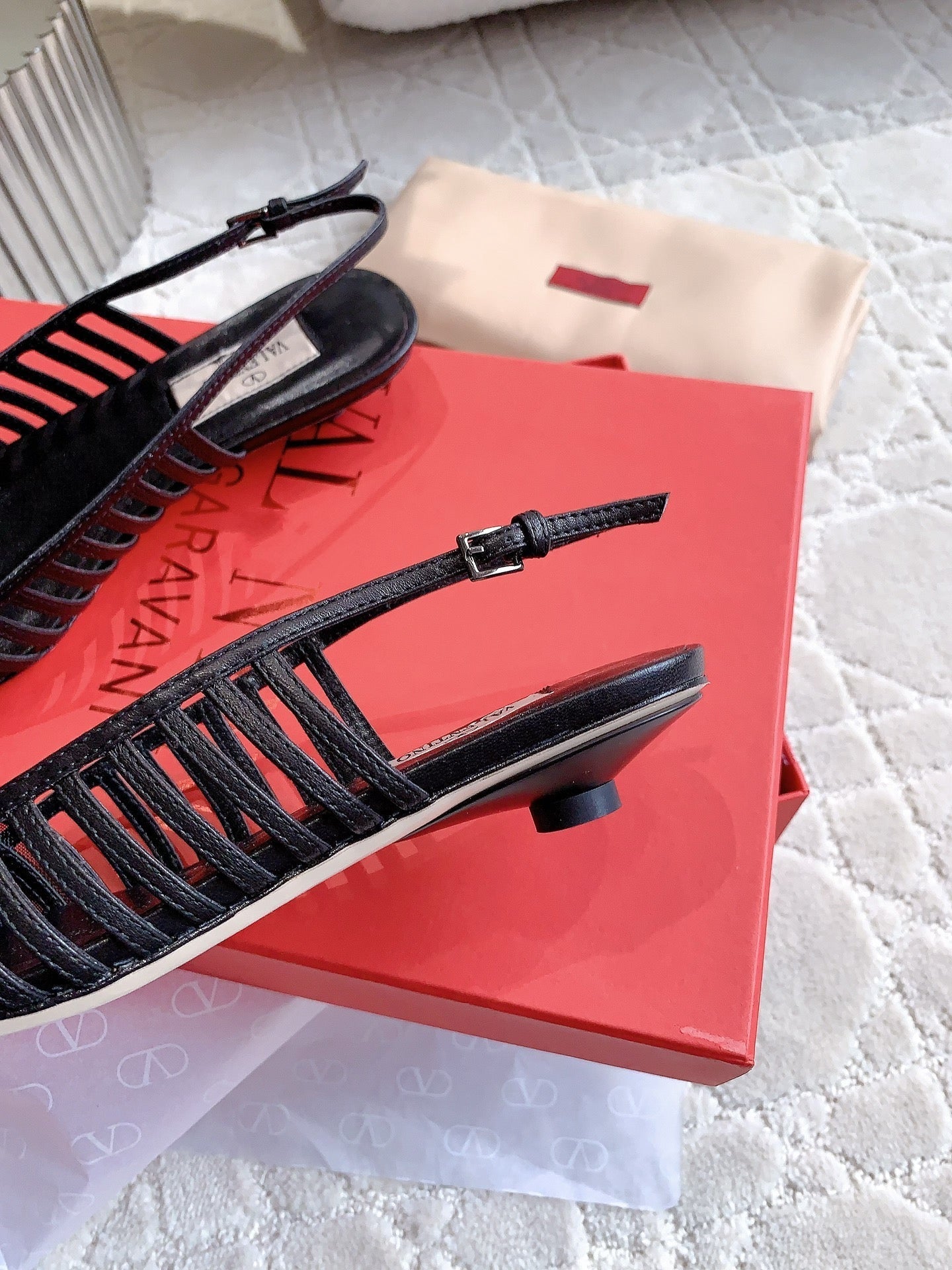 Mesh Slingback Ballerina Black